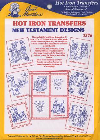 Aunt Martha's Hot Iron Transfer Pattern Collection New Testament Motifs