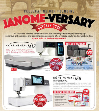 Janome-Versary Oct 2025 Sale