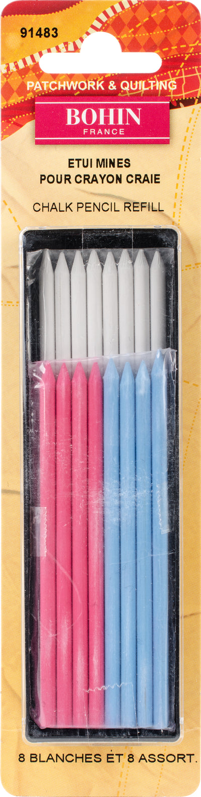 Bohin Chalk Cartridge Set Refill 16/Pkg-Assorted Colors