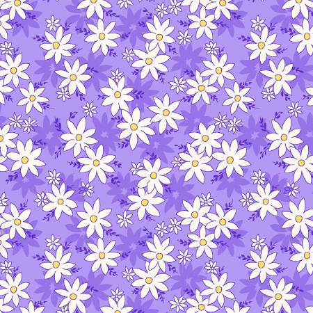 Nana Mae 8  Purple Large Daisy 1493-55 , Henry Glass,