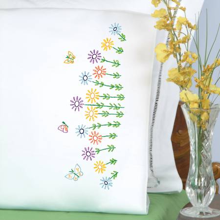 Field of Flowers Perle Edge Pillowcases