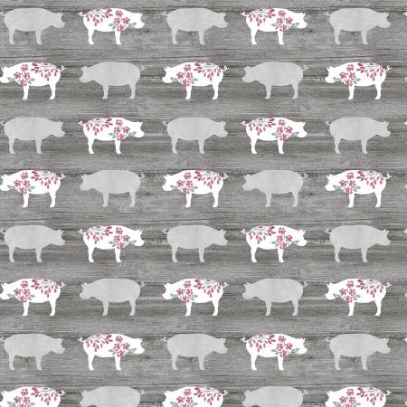 Chalk Barn Pretty Pigs Charcoal 16322B-15