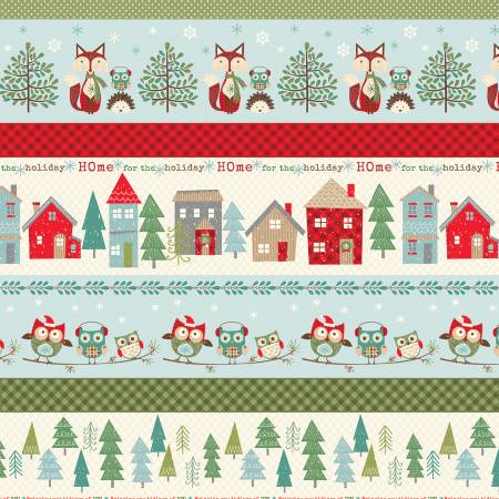Owl be Home for Christmas / Tidings of Joy Stripe Multi