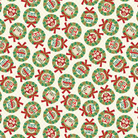 Owl be Home for Christmas / Wreath Owls Natural