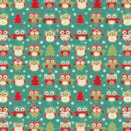 Owl be Home for Christmas / Joyous Owls Teal