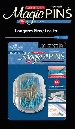 Magic Pins Long Arm 2 3/8"Blue: 50 Pins