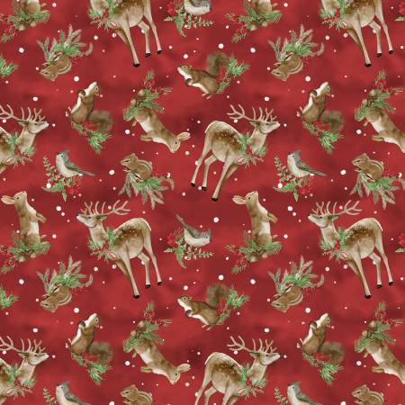 Red Woodland Critters Toss / Woodland Snowman