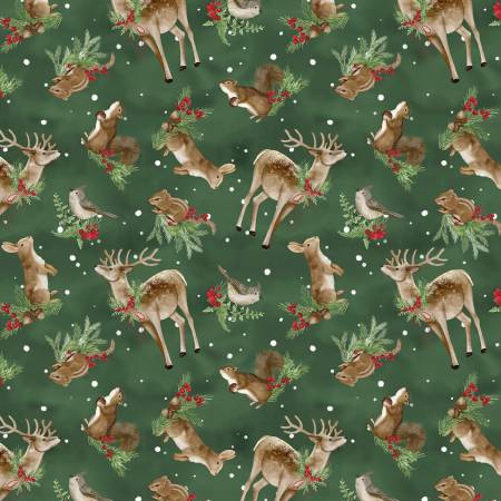 Green Woodland Critters Toss /Woodland Snowman