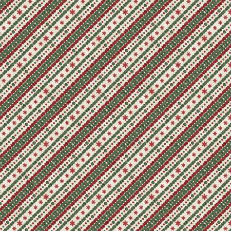 Cream Ticking Stripe / Woodland Snowman