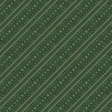 Green Ticking Stripe / Woodland Snowman