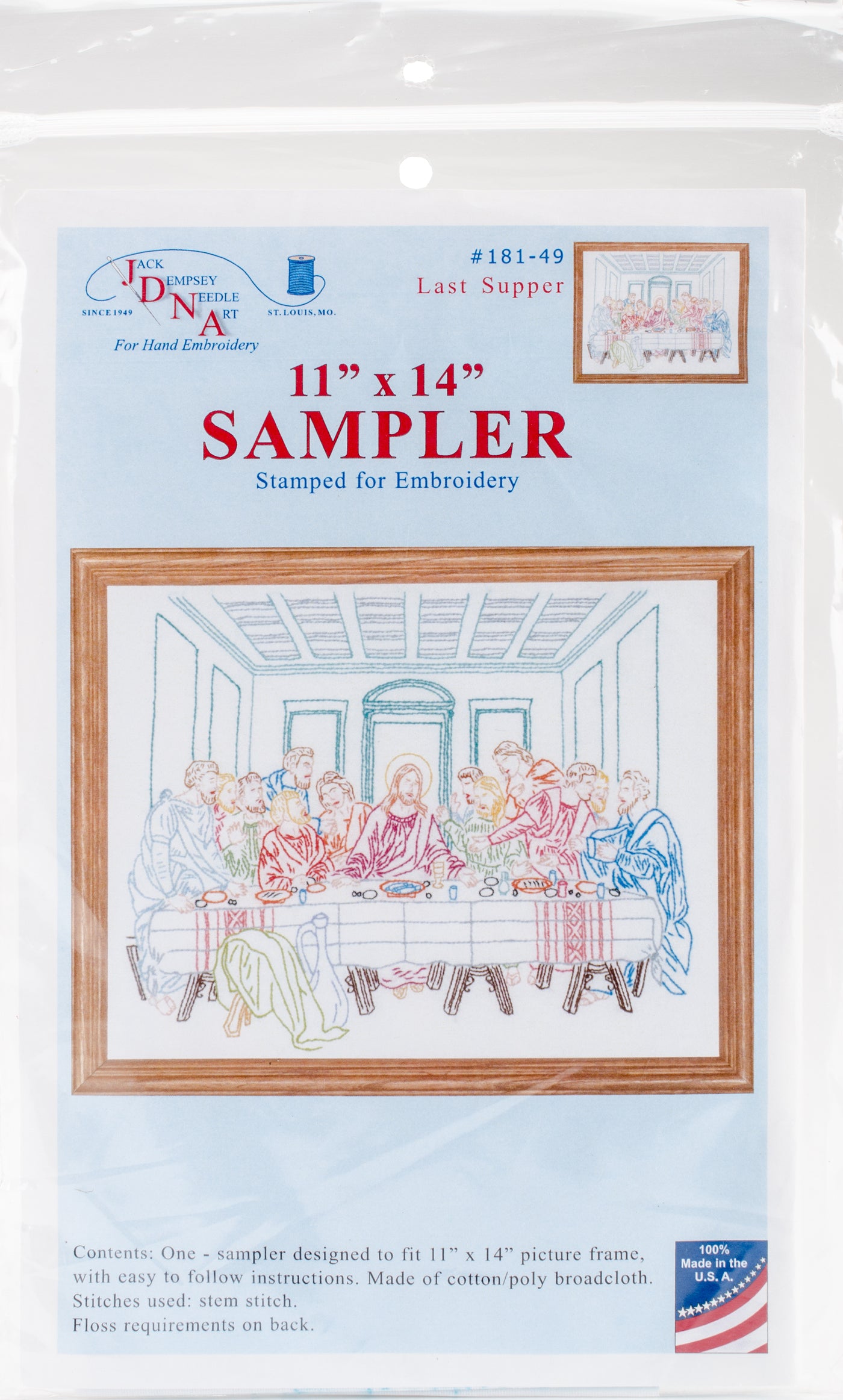Jack Dempsey Stamped White Sampler 11"X14"-Last Supper