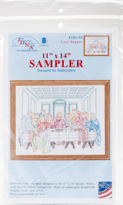 Jack Dempsey Stamped White Sampler 11"X14"-Last Supper