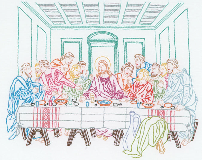 Jack Dempsey Stamped White Sampler 11"X14"-Last Supper
