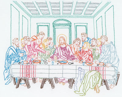 Jack Dempsey Stamped White Sampler 11"X14"-Last Supper