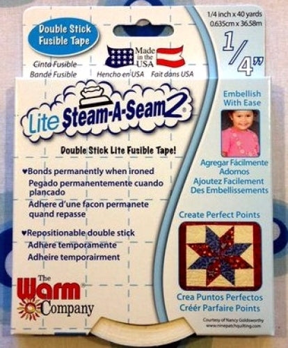 Lite Steam-A-Seam 2, 1/4 inch x 40 yards 753705054099 Fusible - Quilt in a Day