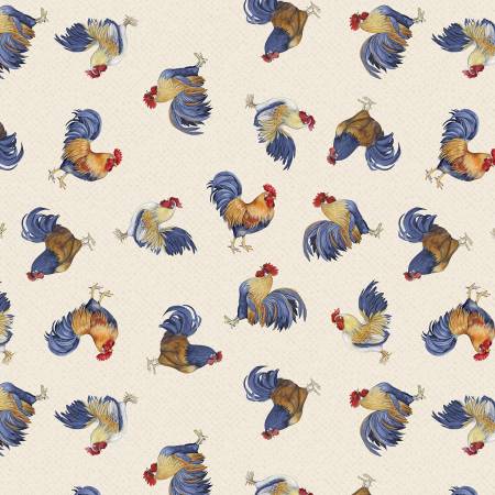 Cream Roosters Toss 39865-224