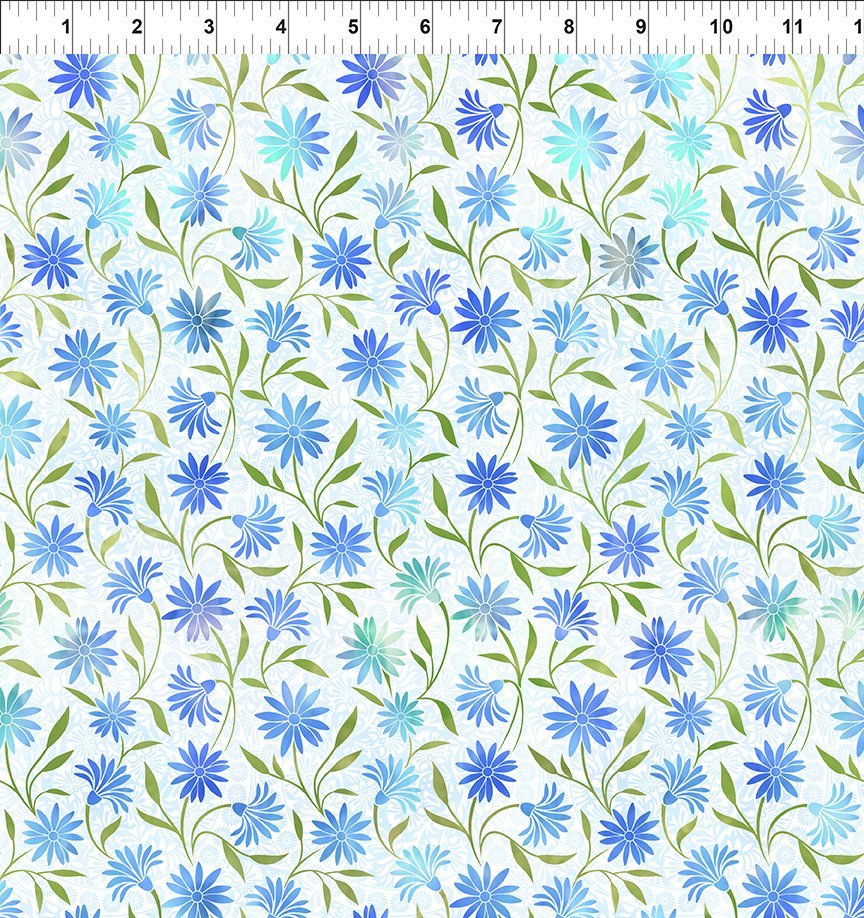 Garden of Dreams II by Jason Yenter - Daisies, Blue - 4JYR2