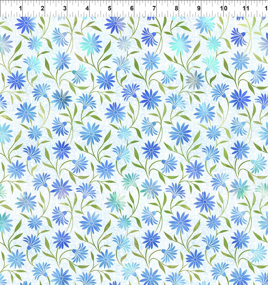 Garden of Dreams II by Jason Yenter - Daisies, Blue - 4JYR2