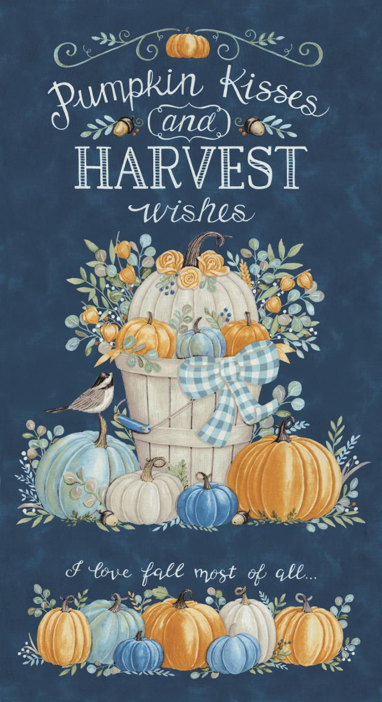 Harvest Wishes Panel Night Sky 56067 12 Moda 24" x 42"