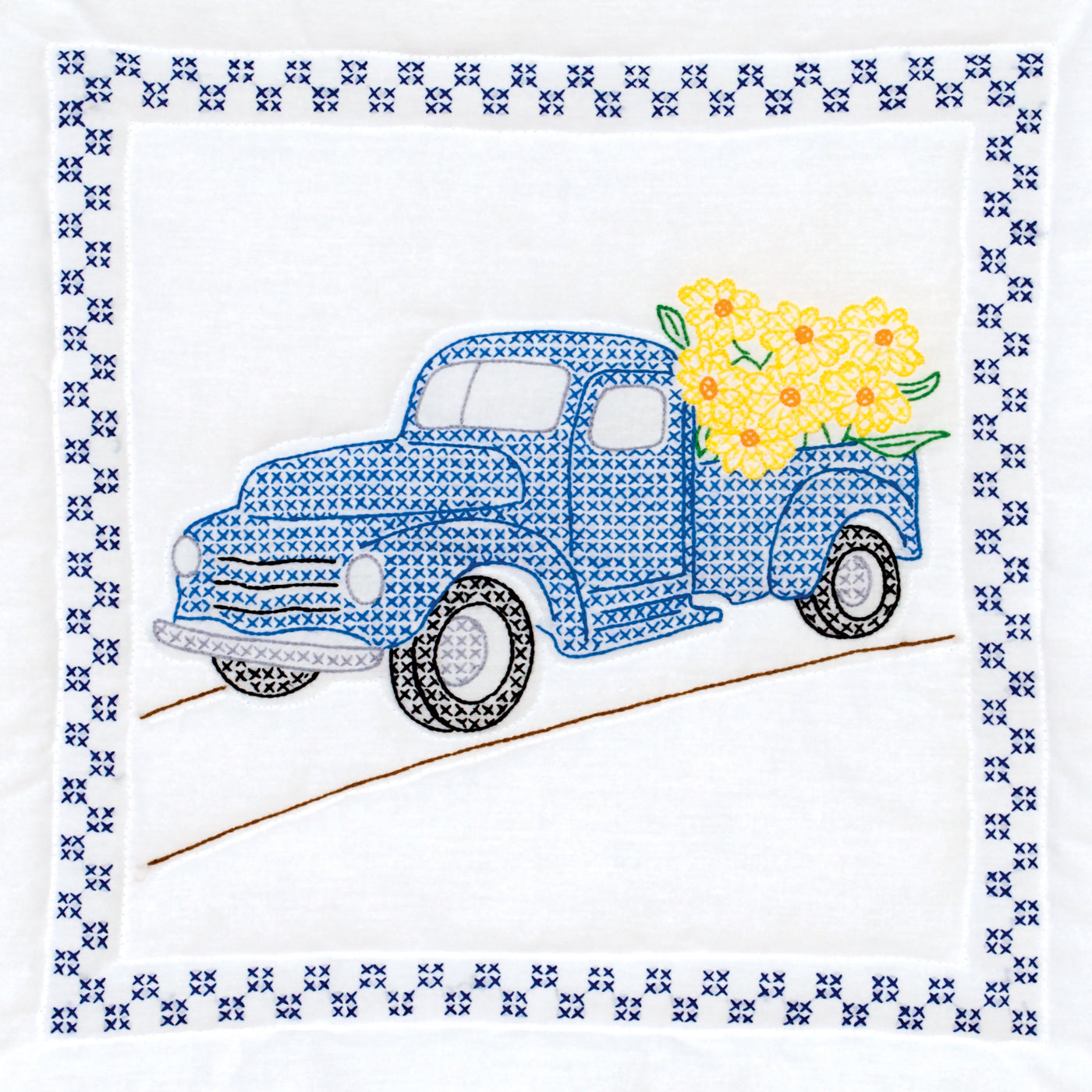 Jack Blocks Jack Dempsey Stamped Quilt Blocks - 6 Pack 18x18" Cotton/Poly Squares (XXX Stars Design) Jack Blocker