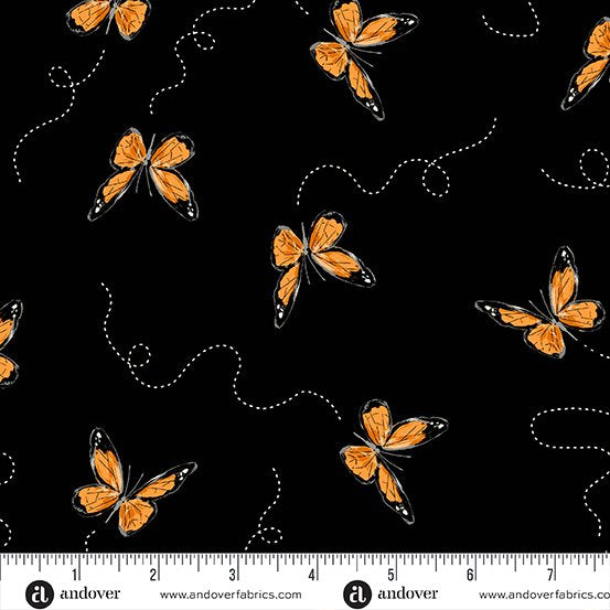 Black Butterflies, Sunflower Meadow A-898-K