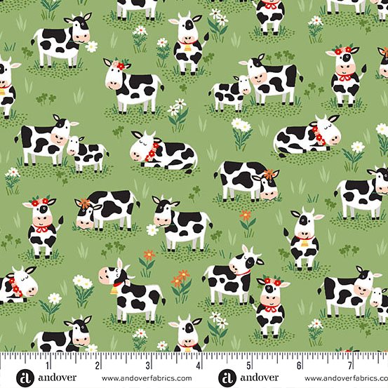 Green Grazing Cows Fun on the Farm MU-065-G
