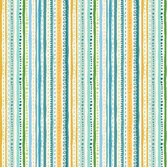 Blue Doodle Stripe In the Jungle TP-2608-B