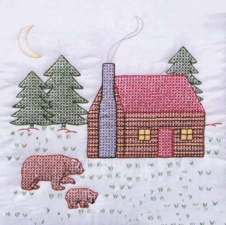 Cabin & Bears Quilt Block Set