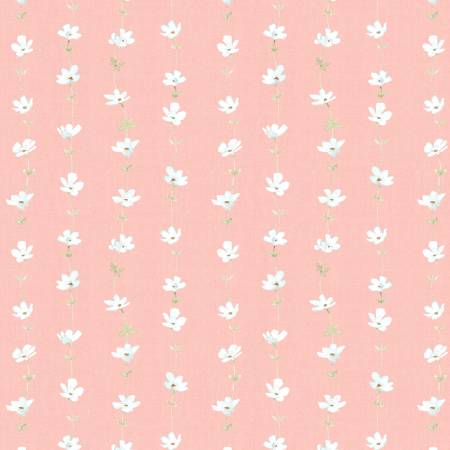 Pink/Cream Floral Stripe