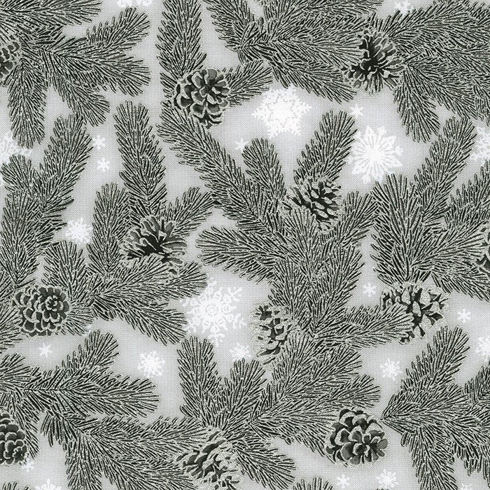 Branches Silver w/Metallic Holiday Flourish