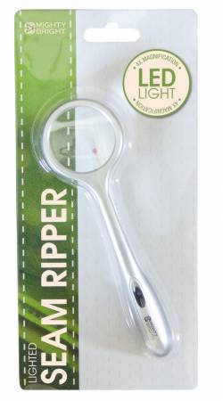 LED Lighted Seam Ripper with Magnifier Silver