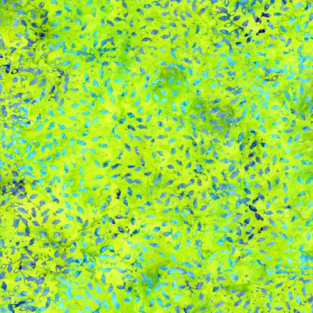 Neon Inky Little Leaves TONGA Batiks B8576 NEON