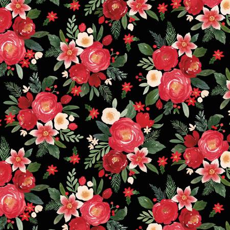 Charming Christmas Main Black /Riley Blake
