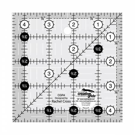 Quilt Ruler 4-1/2 Square Creative Grids CGR4