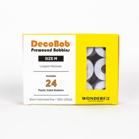 DecoBob Prewound Bobbins Size M 24ct White