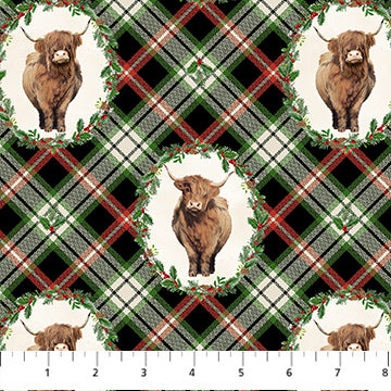 Highland Heart / Wreaths Black Multi