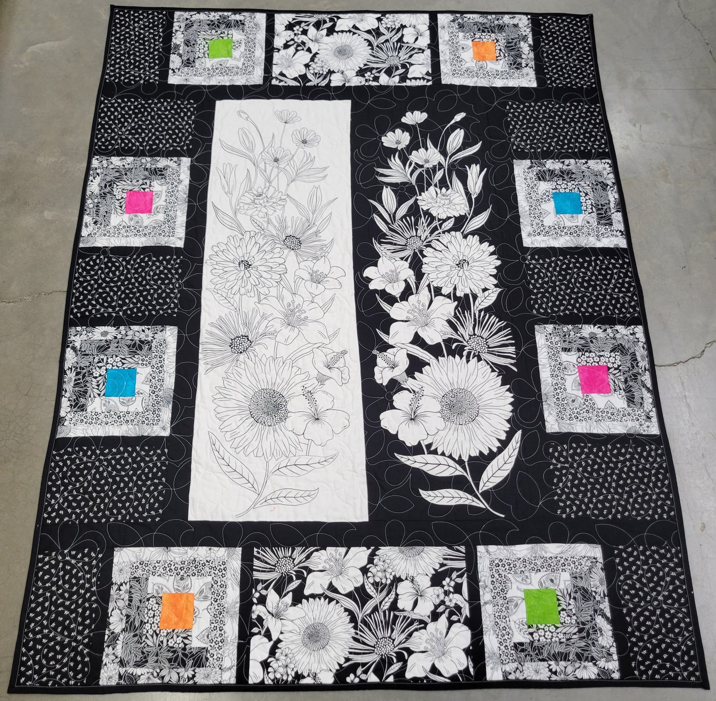 Ebony & Ivory Farm Fresh Quilt Kit 50" x 65" (East TN Shop Hop)