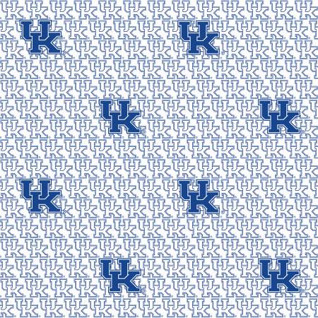 NCAA-Kentucky White Block Letter Digital Cotton