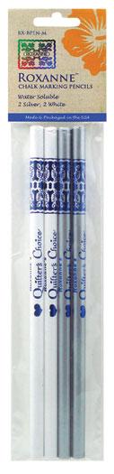 Roxanne Quilter's Choice Marking Pencils 2 ea Silver & White