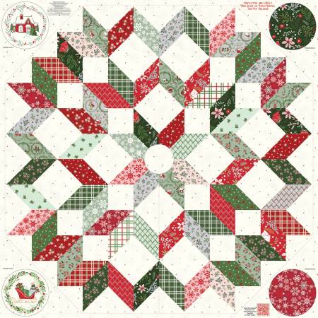 Mistletoe & Holly 54in x 54in Tree Skirt & Pot Holder panel/Riley Blake