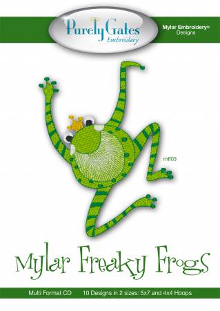 CD Mylar Embroidery Designs Mylar Freaky Frogs Machine Embroidery