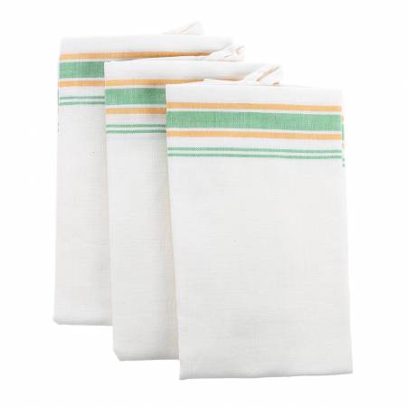 Aunt Martha's Vintage 1930 Striped Towels 18in x 28in Green