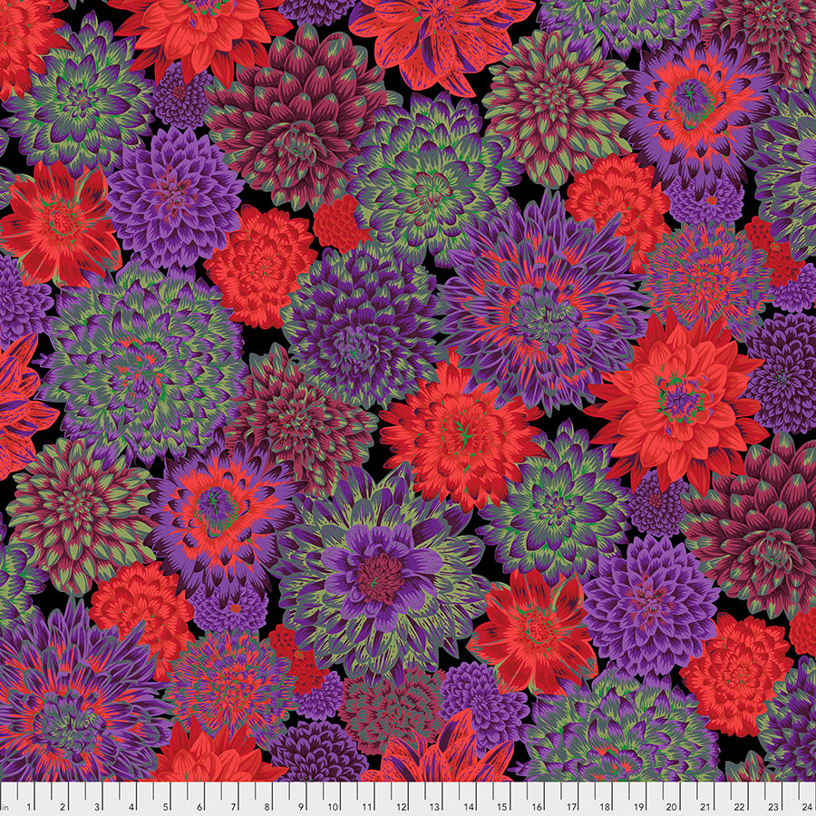 Kaffe Fassett Dancing Dahlias - Dark - PWPJ101.DARK