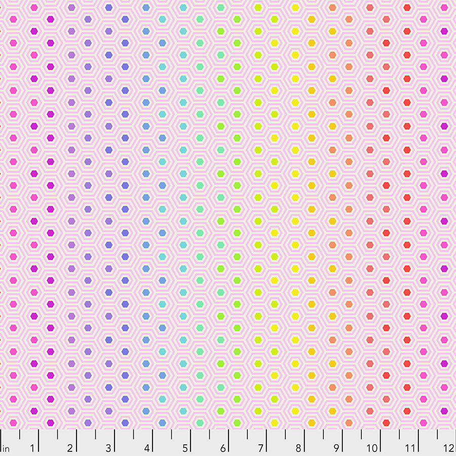 Tula Pink Hexy Rainbow - Shell || Tula's True Colors PWTP151.SHELL