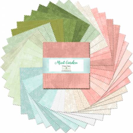 5in Squares Mint Garden, 42pcs