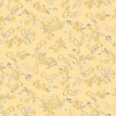 Birds And Bees Cindy Staub Yellow Birds R190741D-YELLOW