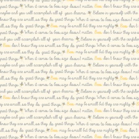 Birds And Bees Cindy Staub Cream Writing R190743D-CREAM