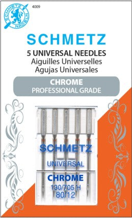 Schmetz Chrome Universal 80/12 Carded 5 Pack