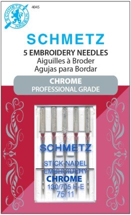 Schmetz Chrome Embroidery 75/11 Carded 5 Pack