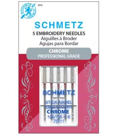 Schmetz Chrome Embroidery 75/11 Carded 5 Pack